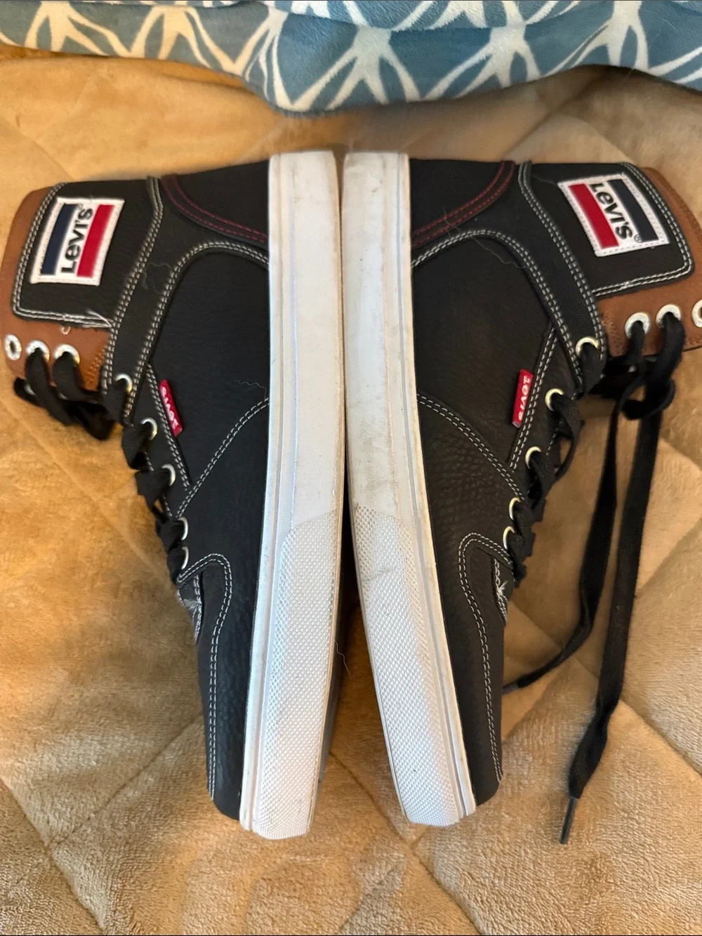 Levi's Black and Brown High-Top Sneakers